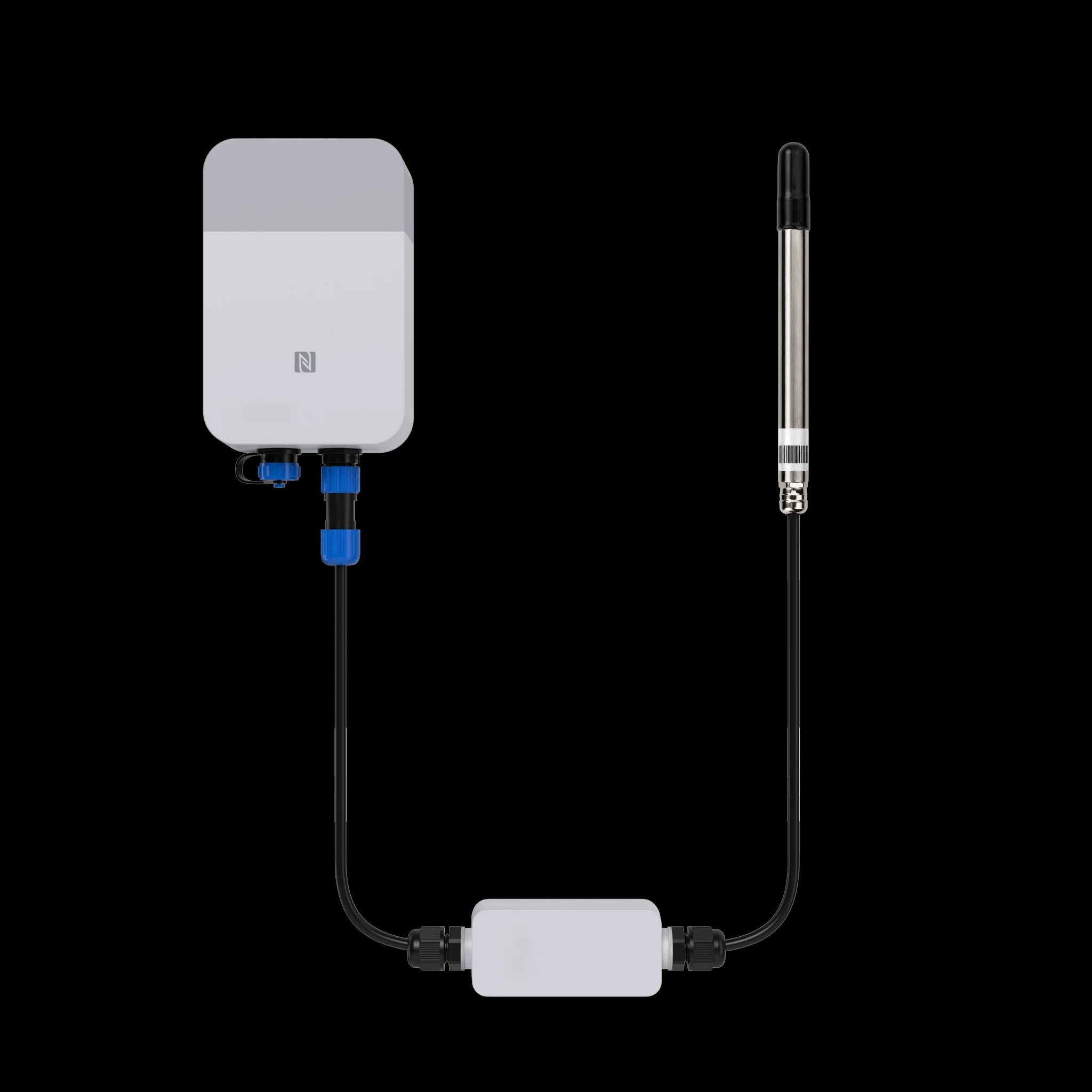 Mālama signed sensor: edge hub with soil probe and weatherproof junction